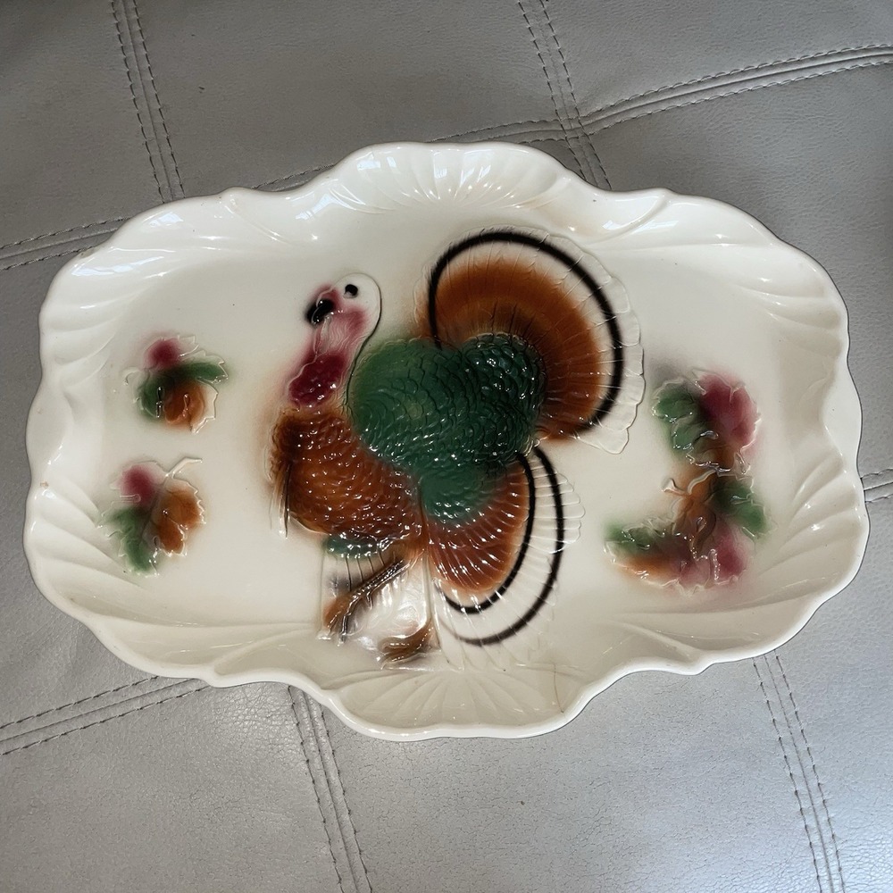Vintage 1959 Turkey Platter Lane and Co Van Nuys California T-40 Thanksgiving - Picture 1 of 8